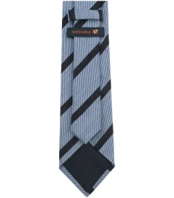 New Stropdas Wol Blend Strepen Lichtblauw Heren Kostuums & Blazers