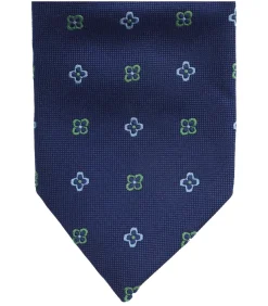 Heren Suitable Stropdas Zijde Bloem Navy