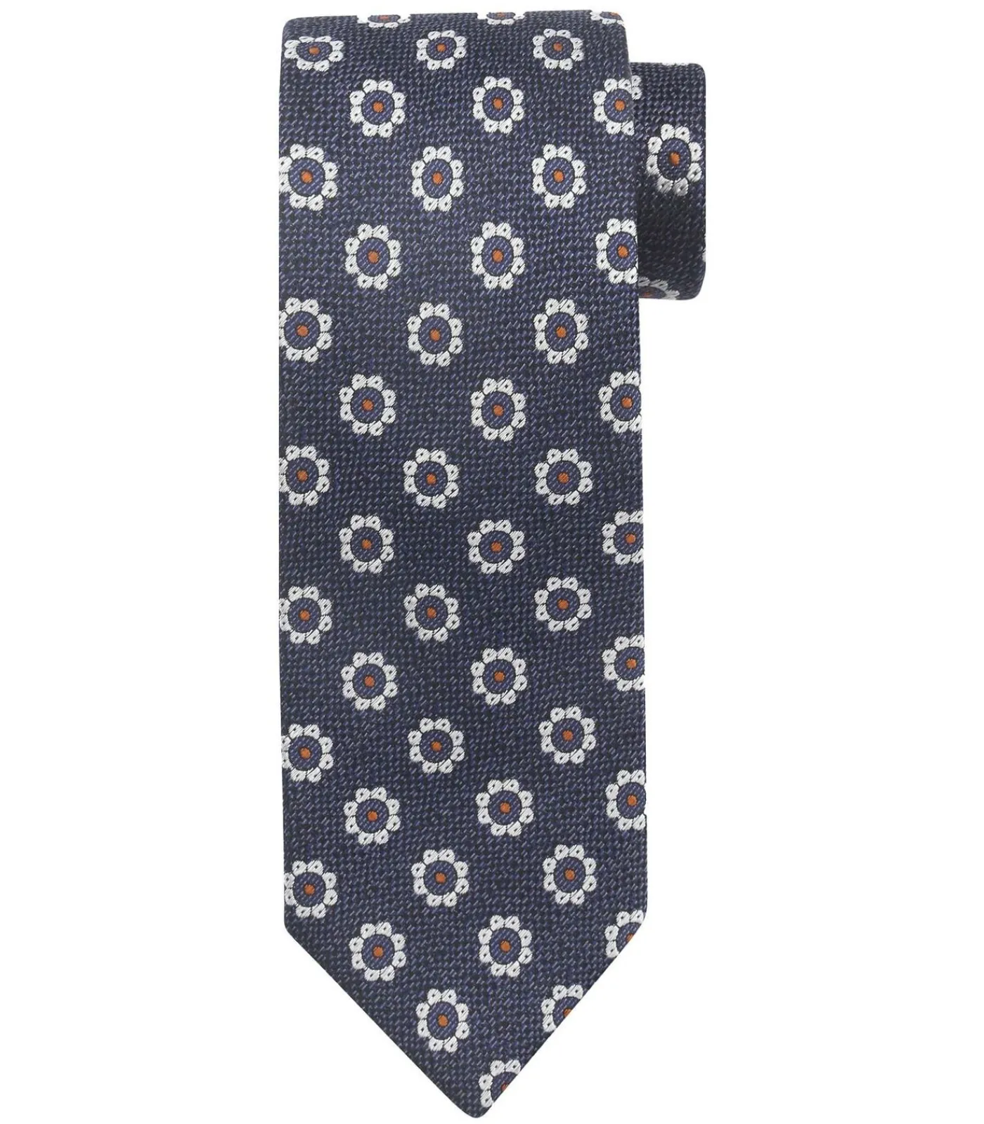 New Stropdas Zijde Bloem Navy Heren Kostuums & Blazers