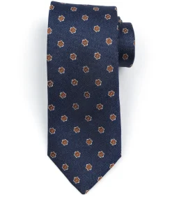 Heren Suitable Stropdas Zijde Flower Navy