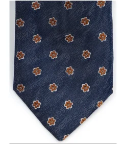 Heren Suitable Stropdas Zijde Flower Navy