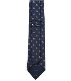 Heren Suitable Stropdas Zijde Flower Navy