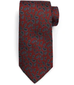 Heren Suitable Stropdas Zijde Paisley Bordeaux