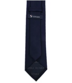 Sale Stropdas Zijde Rough Oxford Navy Heren Kostuums & Blazers