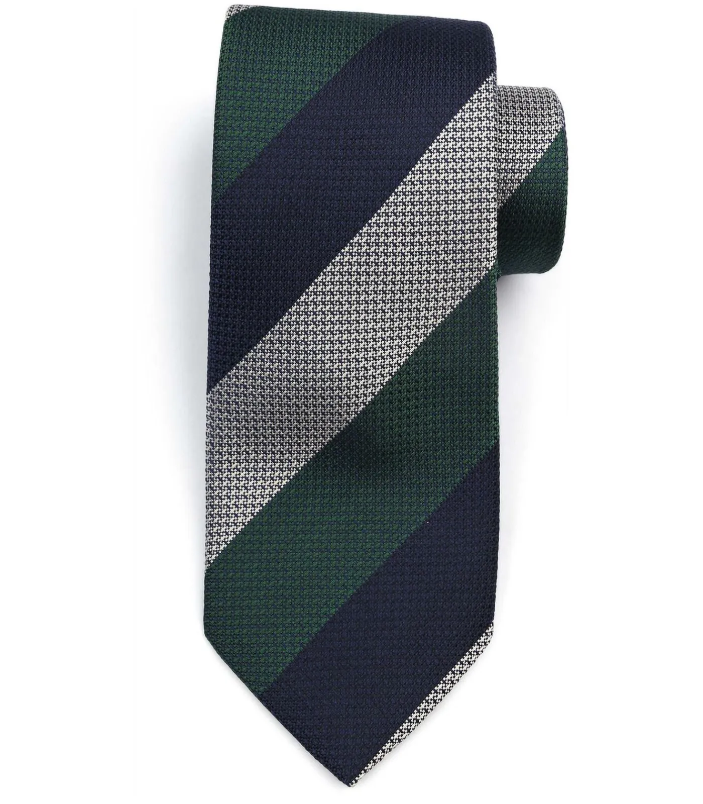 Hot Stropdas Zijde Wide Stripe Navy Groen Heren Kostuums & Blazers