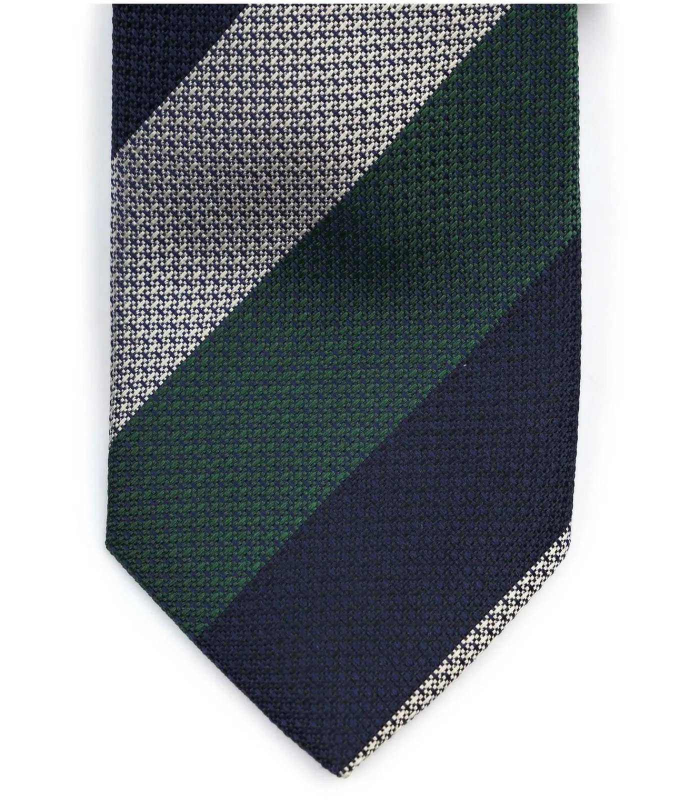 Hot Stropdas Zijde Wide Stripe Navy Groen Heren Kostuums & Blazers