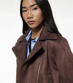 Hot Suède Crop Jasje Lang Bruin DAMES Jassen