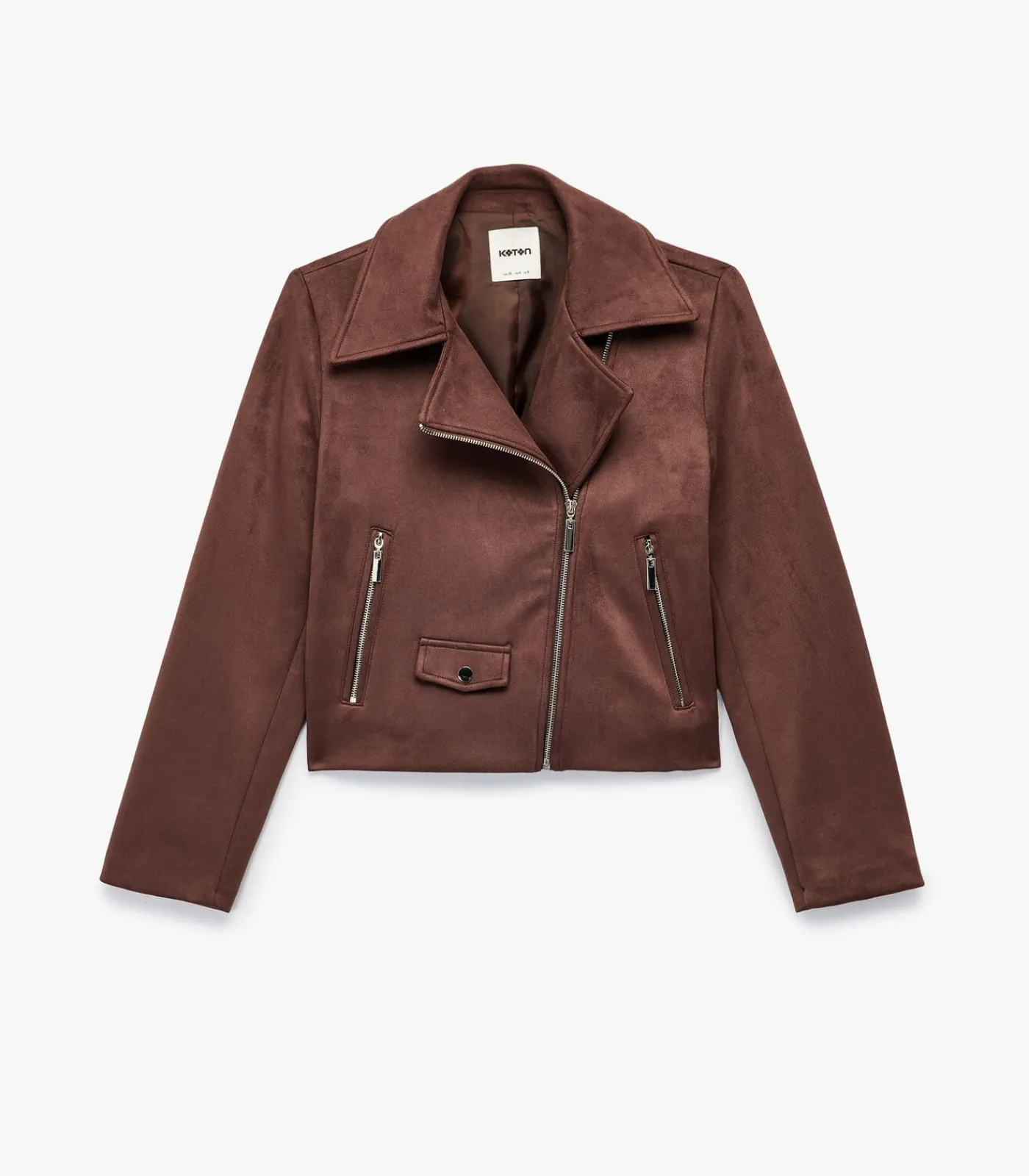 Hot Suède Crop Jasje Lang Bruin DAMES Jassen