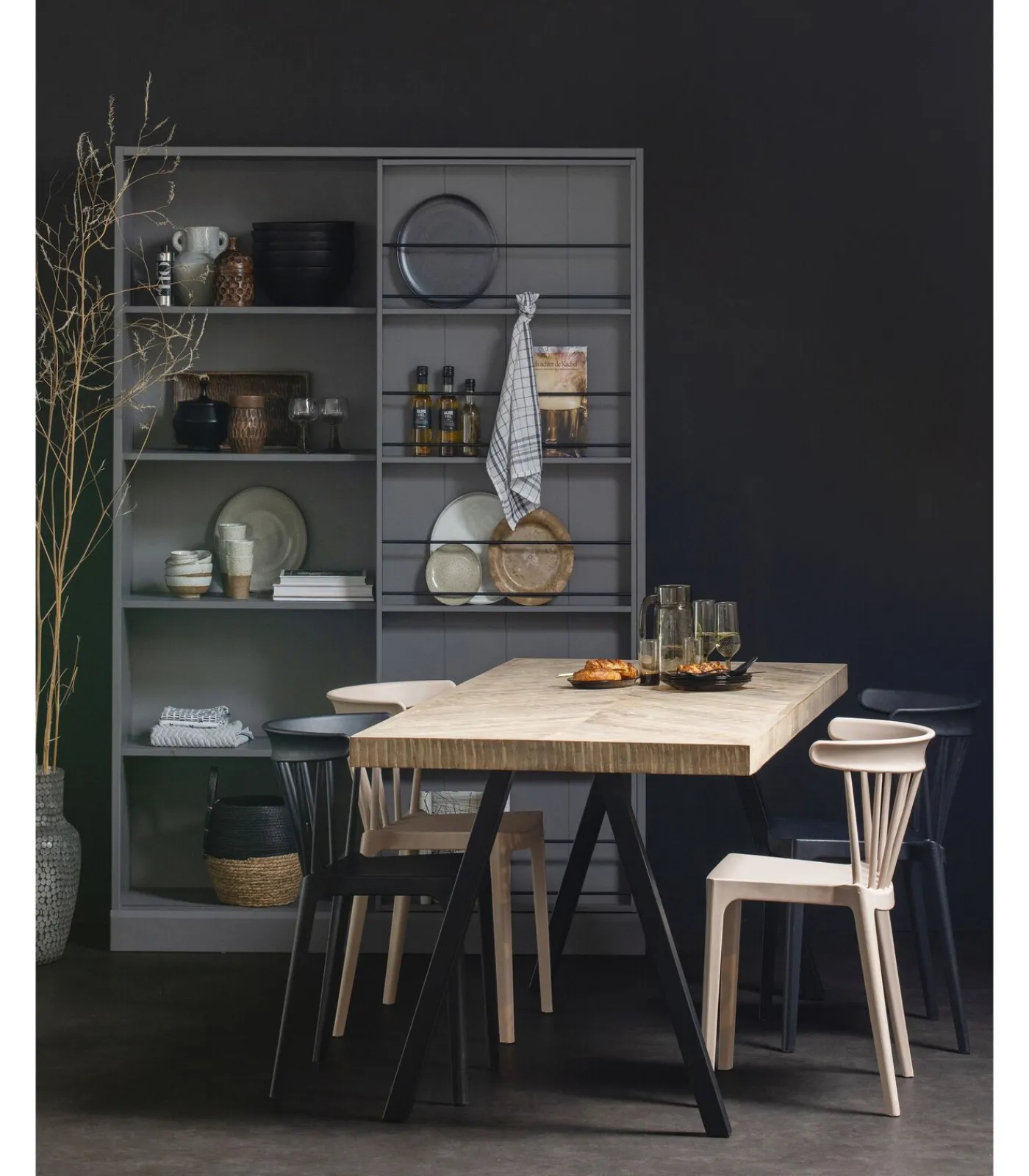 WOOOD Tablo Tafelblad - Mango Visgraat - Wash - 5,5x200x90