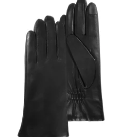 DAMES ISOTONER Tactiele leren dameshandschoenen met zwarte voering