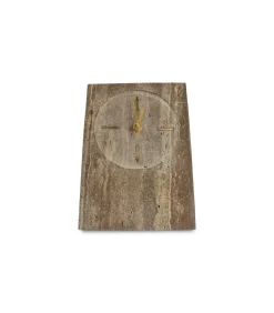 Discount Tafelklok 16xH23,5cm travertijn grijs Zone Klokken