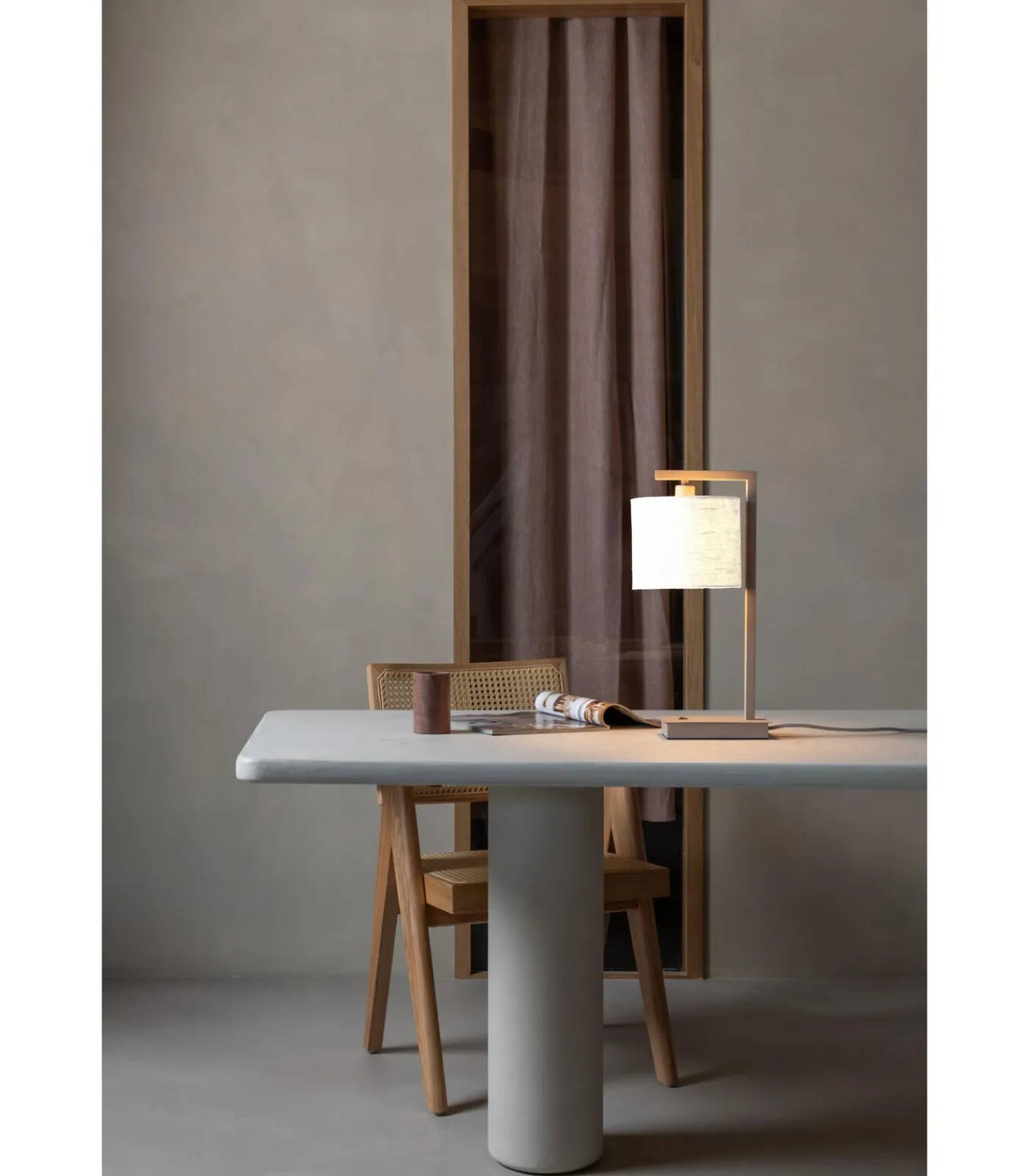 Online Tafellamp Boston - Bruin - 17x18x44cm Tafellampen