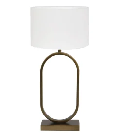 Best Tafellamp Jamiri/Polycotton - Ant, Brons/Wit - Ø30x67cm Tafellampen