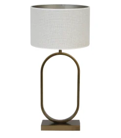 Light & Living Tafellamp Jamiri/Saverna - Ant, Brons/Eiwit - Ø30x67cm