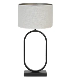 Best Tafellamp Jamiri/Saverna - Zwart/Eiwit - Ø30x67cm Tafellampen