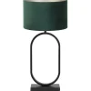 Light & Living Tafellamp Jamiri/Velours - Zwart/Donkergroen - Ø30x67cm