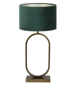 Light & Living Tafellamp Jamiri/Velours - Ant, Brons/Donkergroen - Ø30x67cm