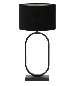 Sale Tafellamp Jamiri/Velours - Zwart/Zwart - Ø30x67cm Tafellampen