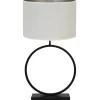 Light & Living Tafellamp Liva/Saverna - Zwart/Eiwit - Ø40x78,5cm
