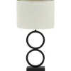 Light & Living Tafellamp Stelios/Saverna Ovaal - Zwart/Eiwit - Ø30x62cm