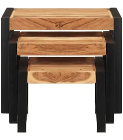 vidaXL Tafeltjesset 3 st massief hout