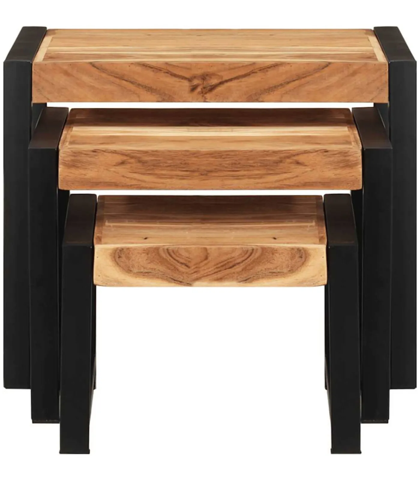 vidaXL Tafeltjesset 3 st massief hout