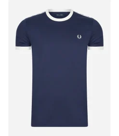 Heren Fred Perry Taped ringer t-shirt - carbon