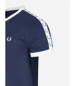 Heren Fred Perry Taped ringer t-shirt - carbon