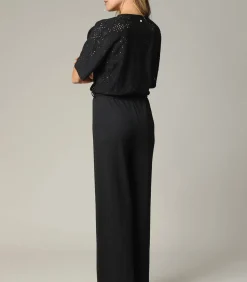 Best TAYLA - Zwarte crossover-jumpsuit voor dames met mooie mesh DAMES Jumpsuits