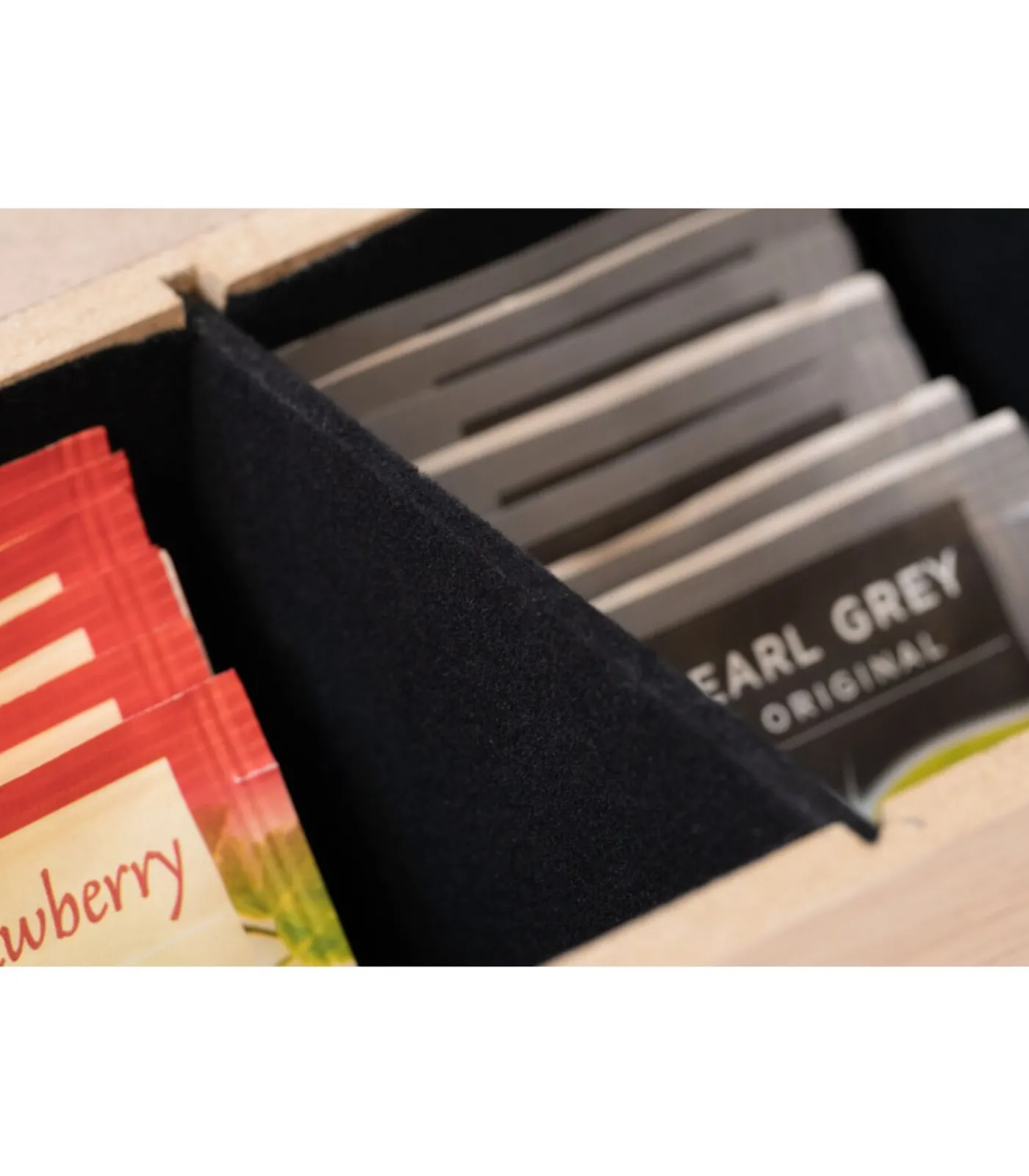 Cookinglife Theedoos - Hout - 6-vaks - met Fluweel - 43 x 9 cm