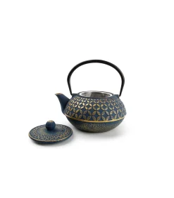 Hot Theepot 80cl blad goud/blauw My Tea Koffie & Thee Maken