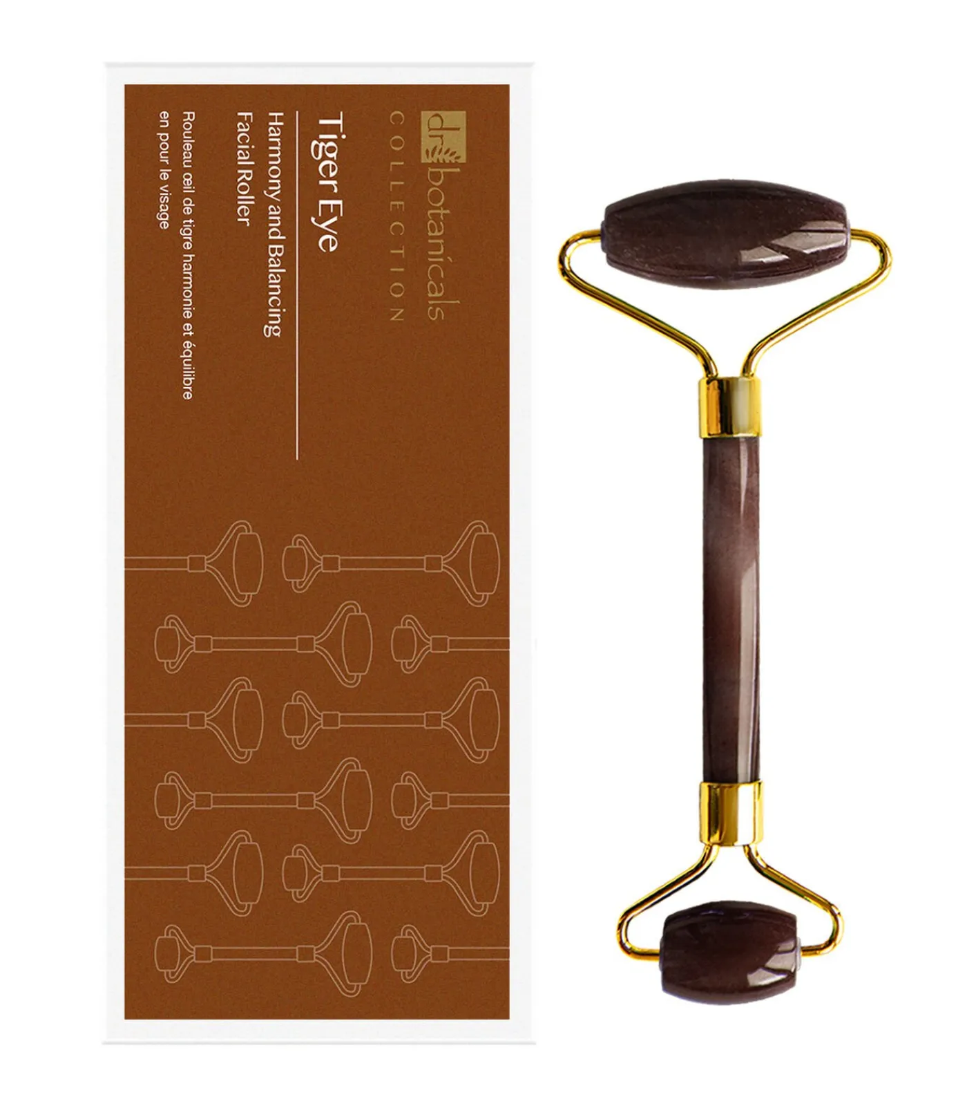 Dr Botanicals Tiger Eye Harmony and Balancing Gezichtsroller (Gouden Metalen Handvat)