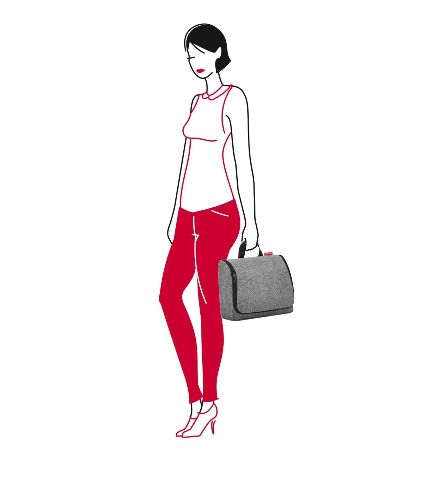 Sale Toiletbag XL - Toilettas - Twist Grijs Toilettassen