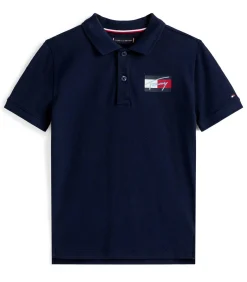 New Tommy Script Flag Polo Ss Kinderen T-Shirts & Polo's