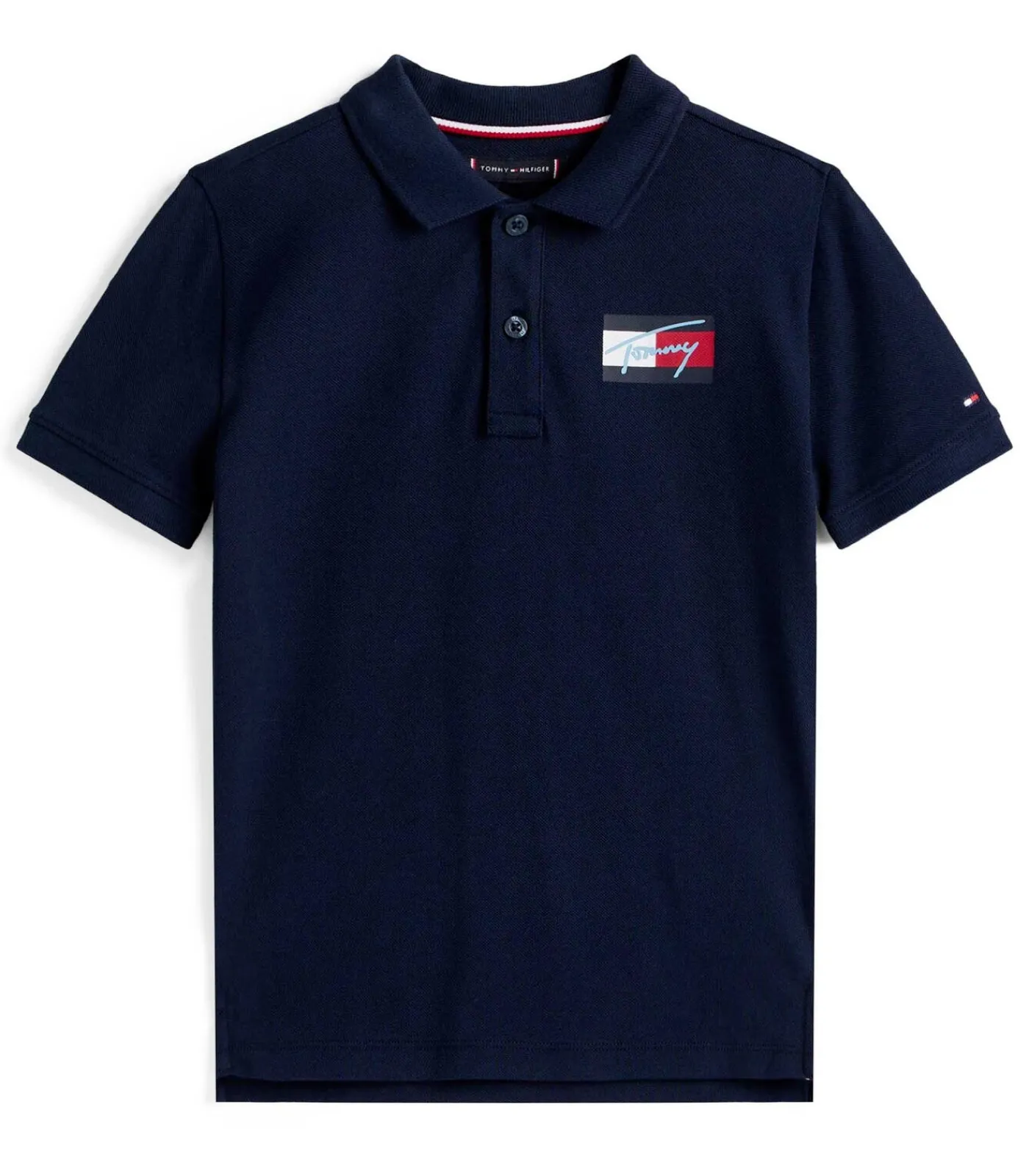 New Tommy Script Flag Polo Ss Kinderen T-Shirts & Polo's