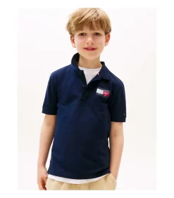 New Tommy Script Flag Polo Ss Kinderen T-Shirts & Polo's