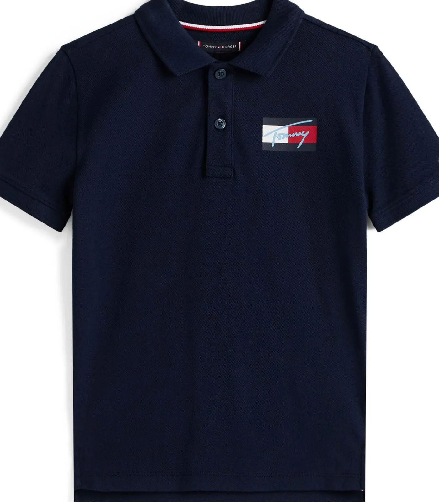 New Tommy Script Flag Polo Ss Kinderen T-Shirts & Polo's