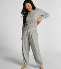 DAMES Hunkemöller Top van wafelstof Henley