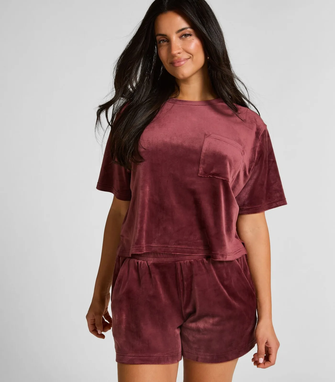 Outlet Top Velours Pocket DAMES Nachtmode