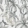 Hot Topchic Behang Monkey Jungle Leaves grijs en zwart Decoratie