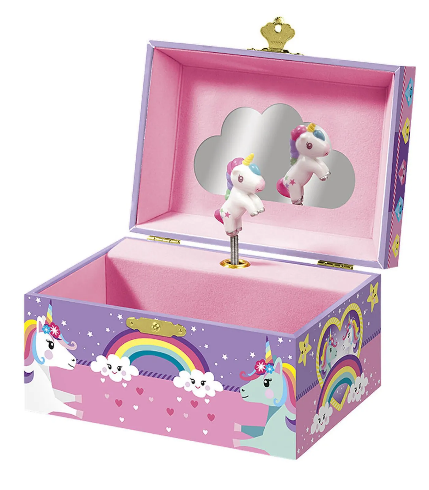 Clearance unicorn sieradendoosje muziekdoosje met spiegel en unicorn Kinderen Speelgoed