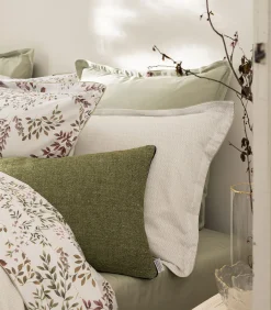 Sale Tourbillon - Effen kussensloop in biologisch katoen satijn Lakens