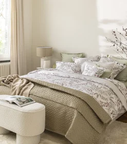 Sale Tourbillon - Effen kussensloop in biologisch katoen satijn Lakens