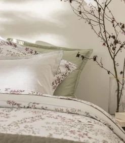 Sale Tourbillon - Effen kussensloop in biologisch katoen satijn Lakens