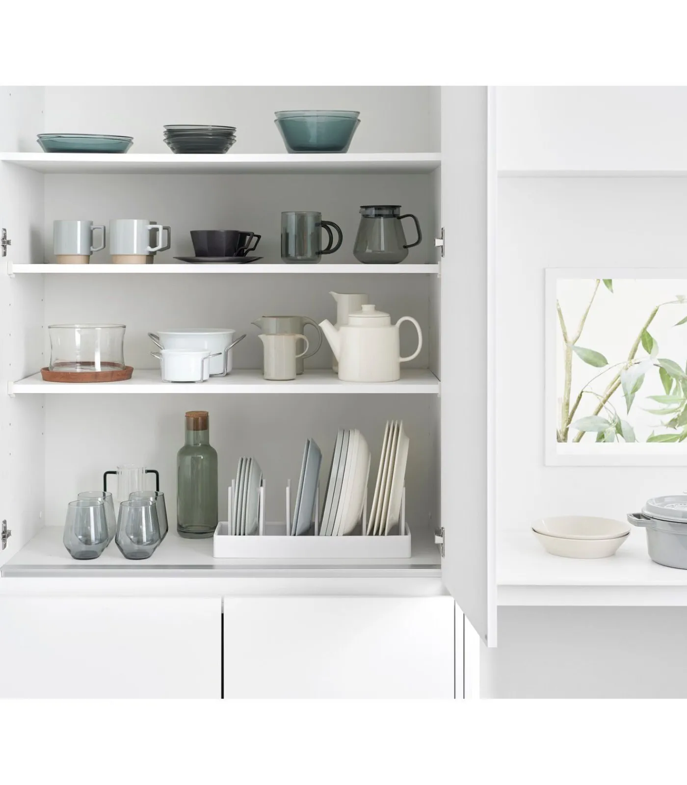 YAMAZAKI Tower Deksel & pannenhouder verstelbaar - Wit