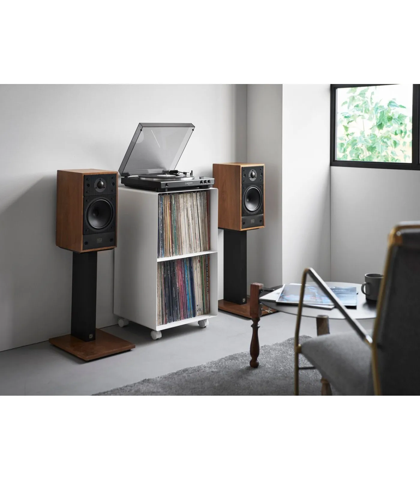 Hot Tower Platenkast 2-laags op wielen - Wit Meubels