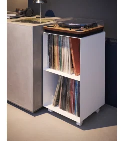 Hot Tower Platenkast 2-laags op wielen - Wit Meubels