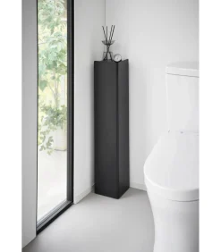 YAMAZAKI Tower Toiletrolhouder op wielen smal - Zwart