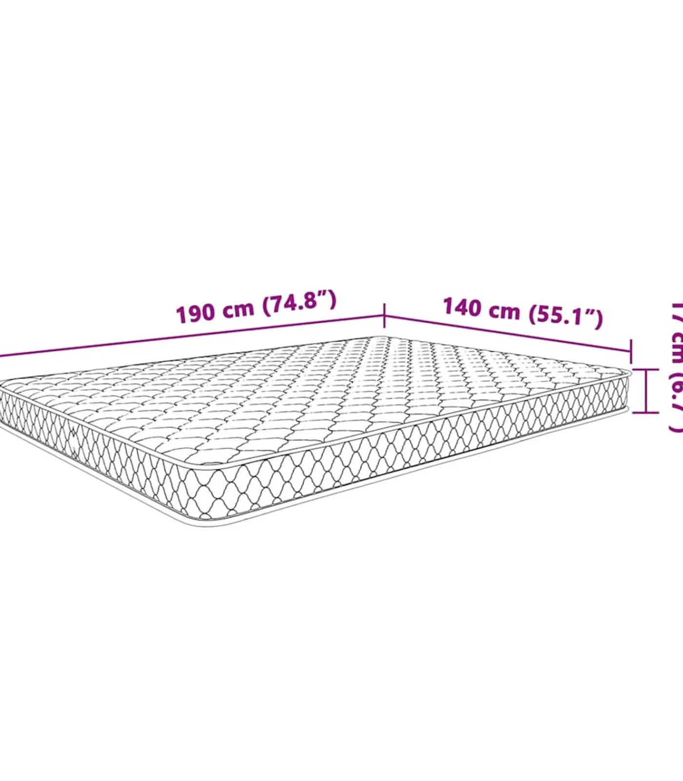 Best Traagschuimmatras 140x190x17 cm Zacht wit Matrasbeschermer