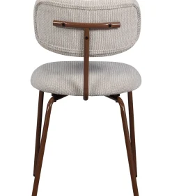 WOOOD Travis Eetkamerstoelen - Polyester - Off White - Set van 6